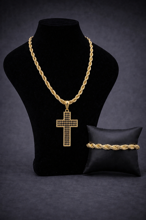 Conjunto Cruz (Collar, dije, esclava)