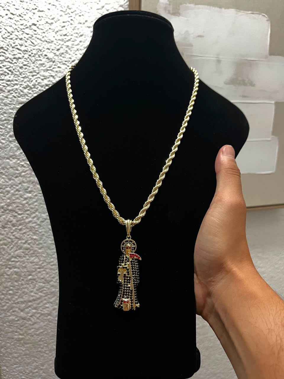 Conjunto Santa Muerte (cadena,dije,esclava)